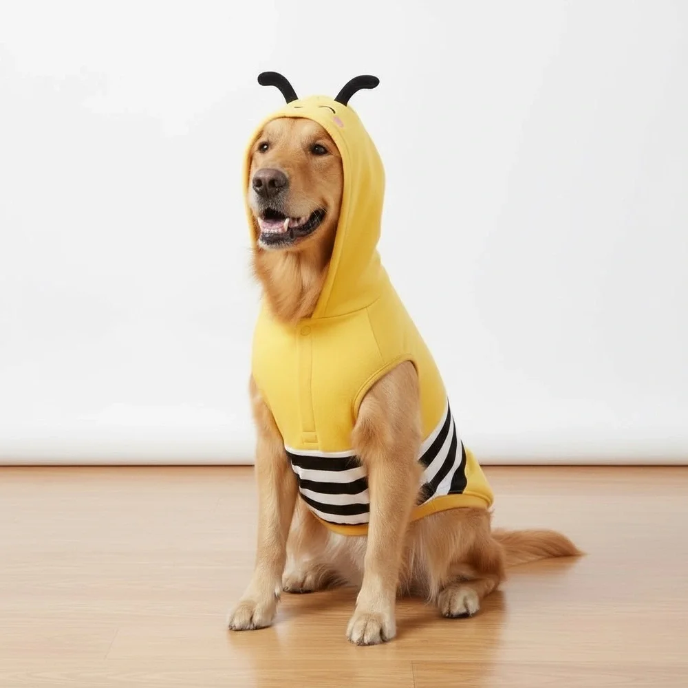 Squishmallows Yellow and Black Striped Dog Hoodie